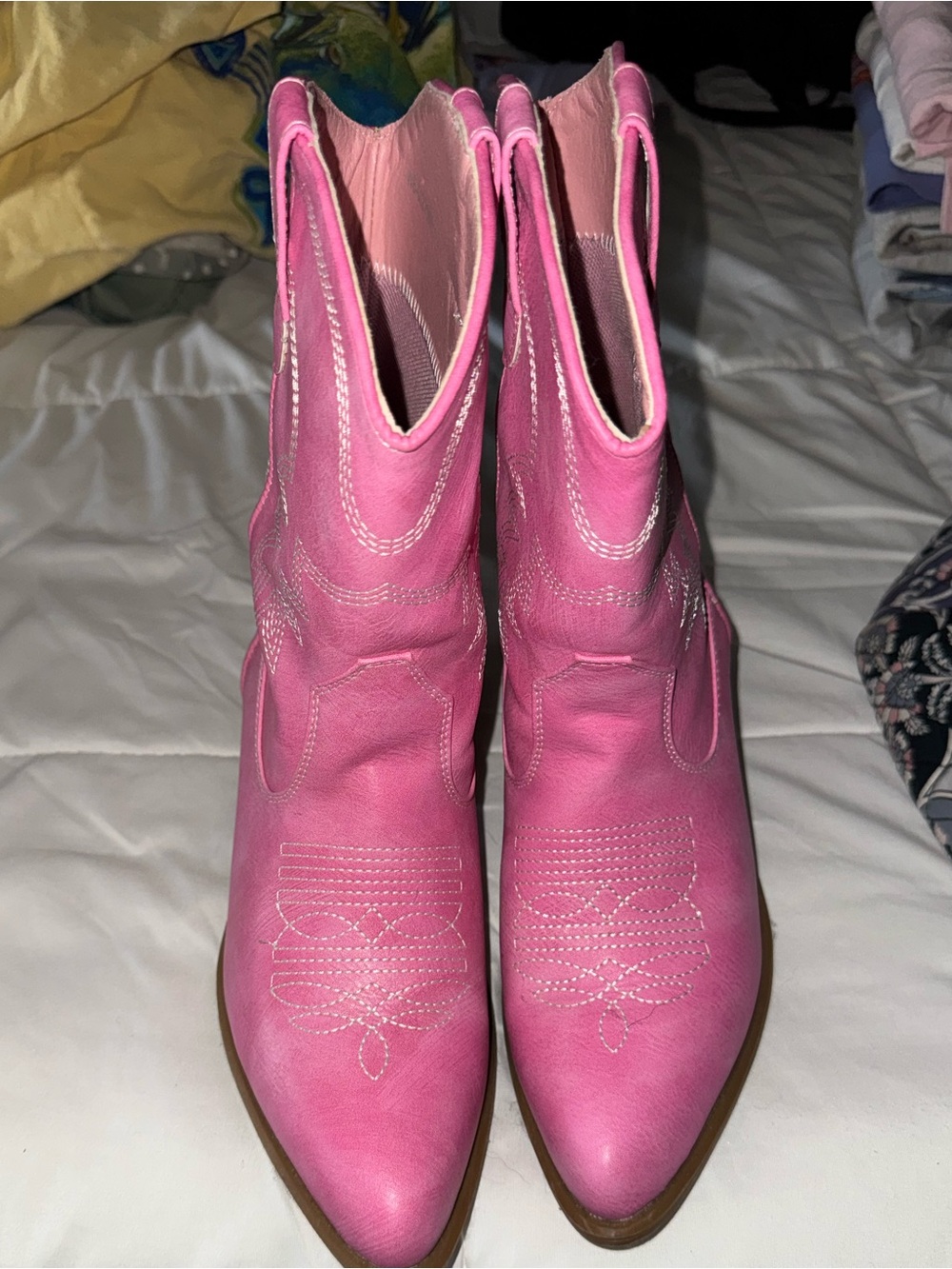 Women's Pink Western Ankle Boots